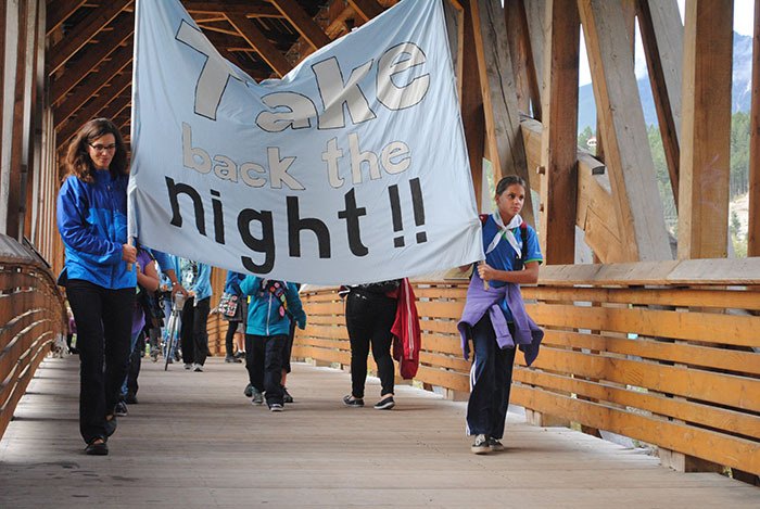 Locals march in 2014 in support of Take Back the Night.