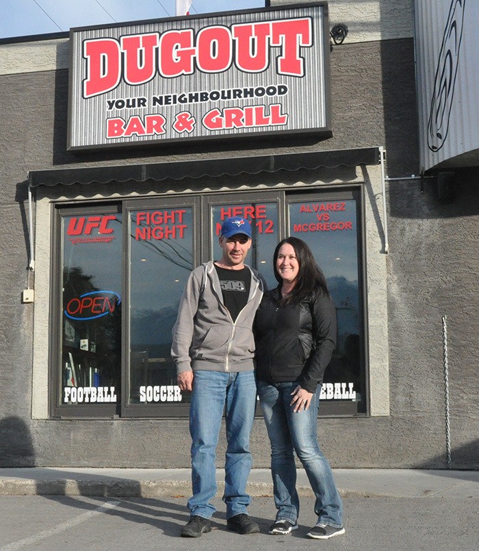 Jay and Tammy Paul at the new owners of The Dugout Bar and Grill (formerly Omega).
