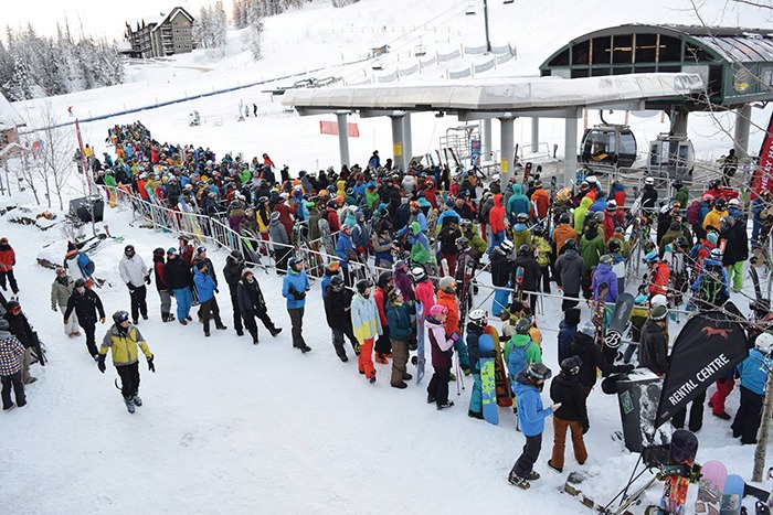Kicking Horse Mountain Resort’s opening day last year saw huge crowds lining up to get on the slopes.