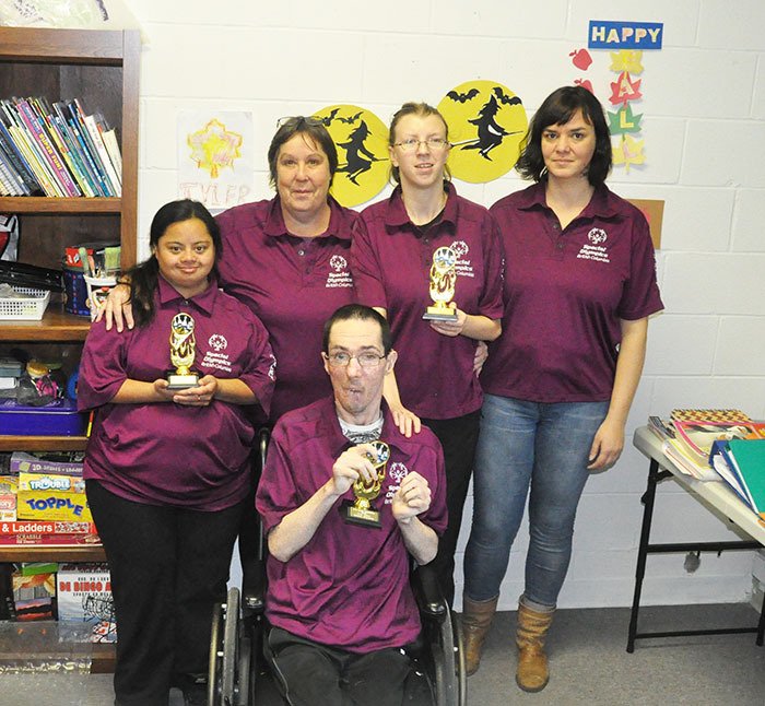 Golden’s Sunshine Group competed in the Pat Mark Memorial Bowling Tournament in Cranbrook in October and came back with third place trophies. (Back Row) Anju Mall