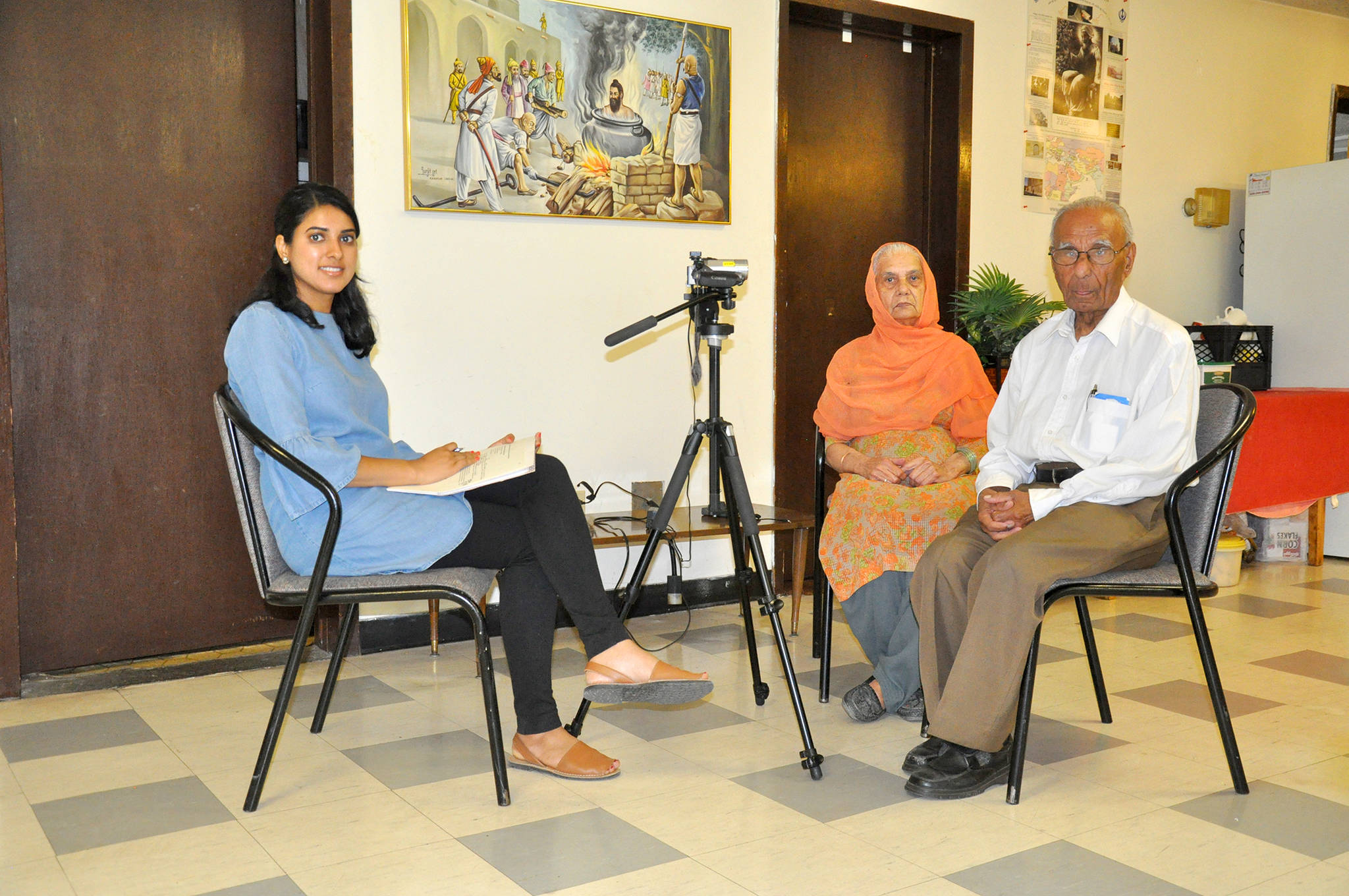 Amani Saini was in Golden this week interviewing Golden pioneers of Punjabi origin, including Karm and Gurnam Barn, for a legacy project funded through a Canada 150 grant.                                Jessica Schwitek/Star Photo