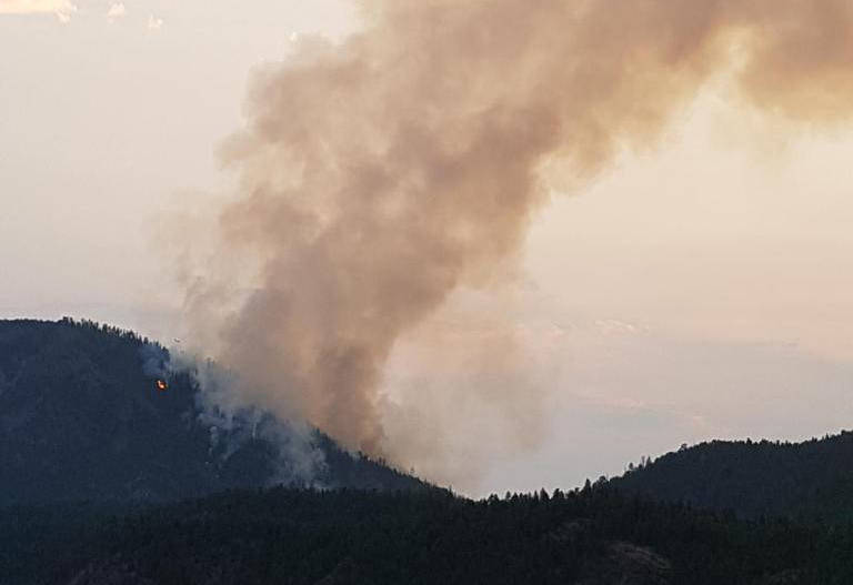 A wildfire is burning out near Moyie in the Lamb Creek area. Ian Adams photo