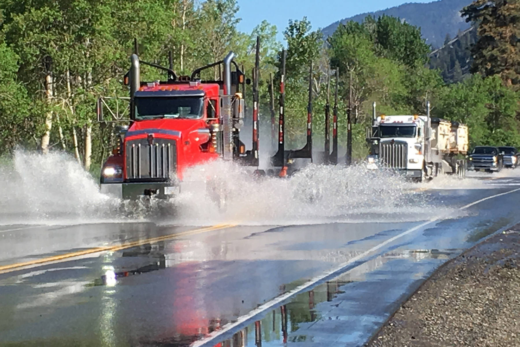 Water is expected to force the closure of Highway 3 in several spots when the Similkameen River rises again laster this week. (File photo)