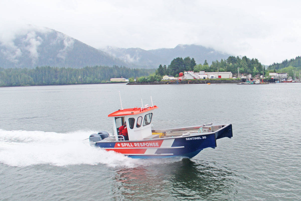 Western Canada Marine Response Corp. launched the first of 40 vessels for the Trans Mountain expansion project on June 12 in Prince Rupert. (WCMRC photo)