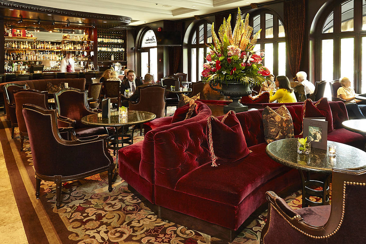 The Lounge in Bacchus at the Wedgewood Hotel and Spa.