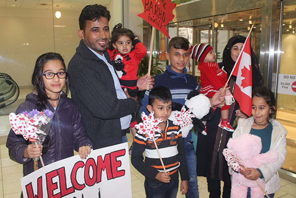 Members of the Barho family are shown upon arrival in Canada on Sept. 29 2017, at the Halifax airport in a handout photo. Seven children, all members of a Syrian refugee family, died early Tuesday in a fast-moving house fire described as Nova Scotia’s deadliest blaze in recent memory. In a brief interview from the hospital, Imam Wael Haridy of the Nova Scotia Islamic Community Centre said the Syrians - whose family name is Barho - had fled that country’s civil war. ((Enfield Weekly Press-Pat Healey photo)