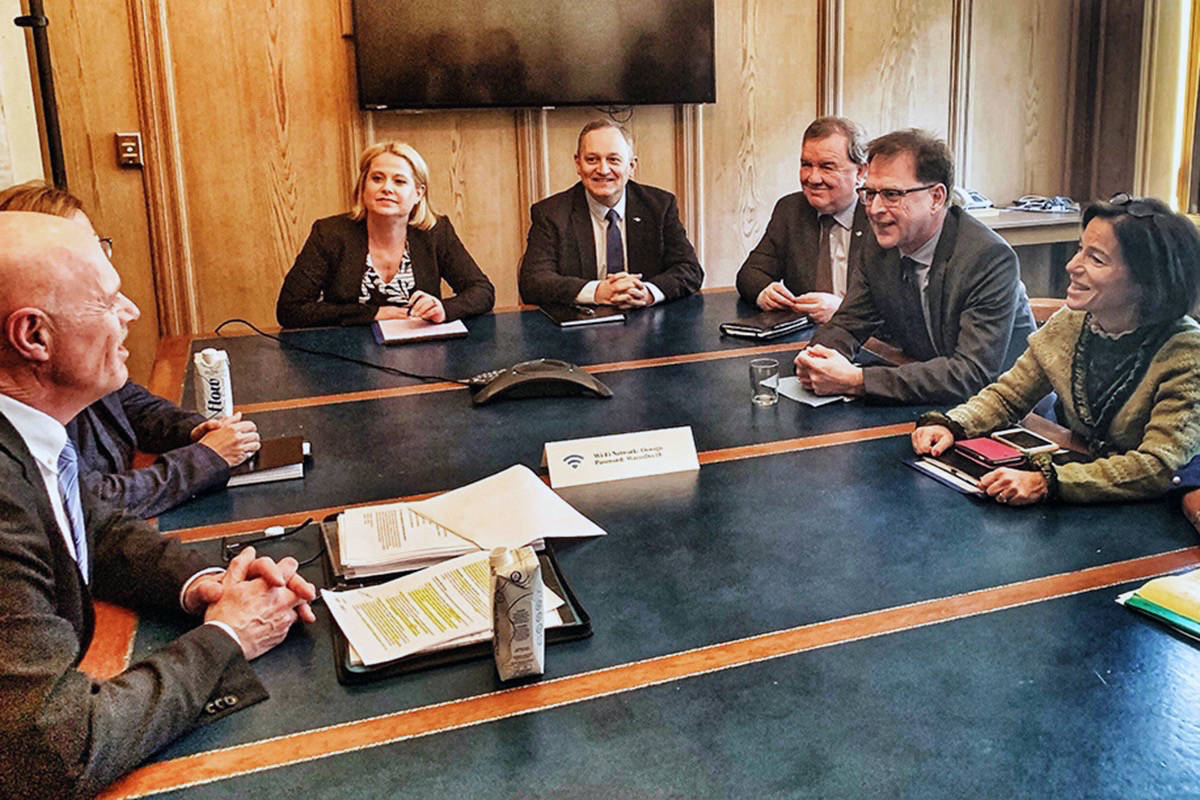 Maple Ridge Mayor Mike Morden, left, met with provincial ministers on Feb. 25. (Contributed)