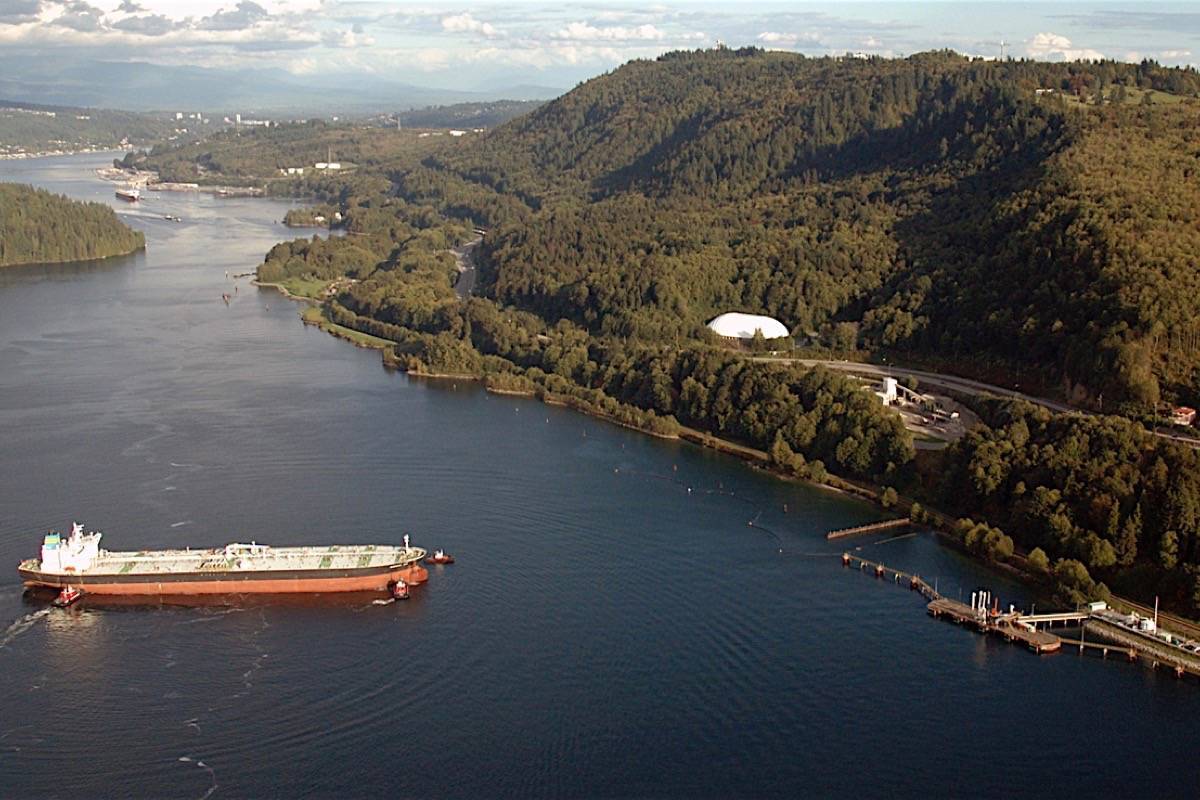Tanker approaches Westridge Marine Terminal, which has operated in Burnaby since the 1950s. (Black Press files)