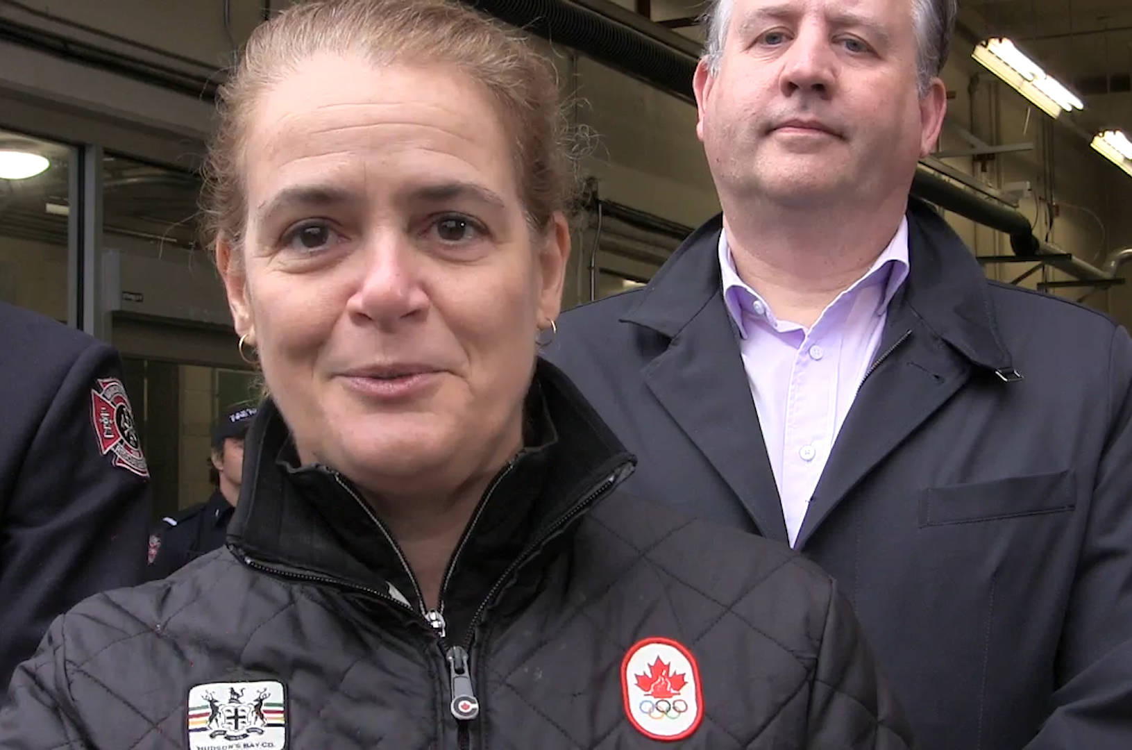Canada’s Governor General Julie Payette met at a fire hall in downtown Vancouver on Feb. 22, 2020, with firefighters and police officers as well as officials including Mayor Kennedy Stewart. (The Canadian Press photo)