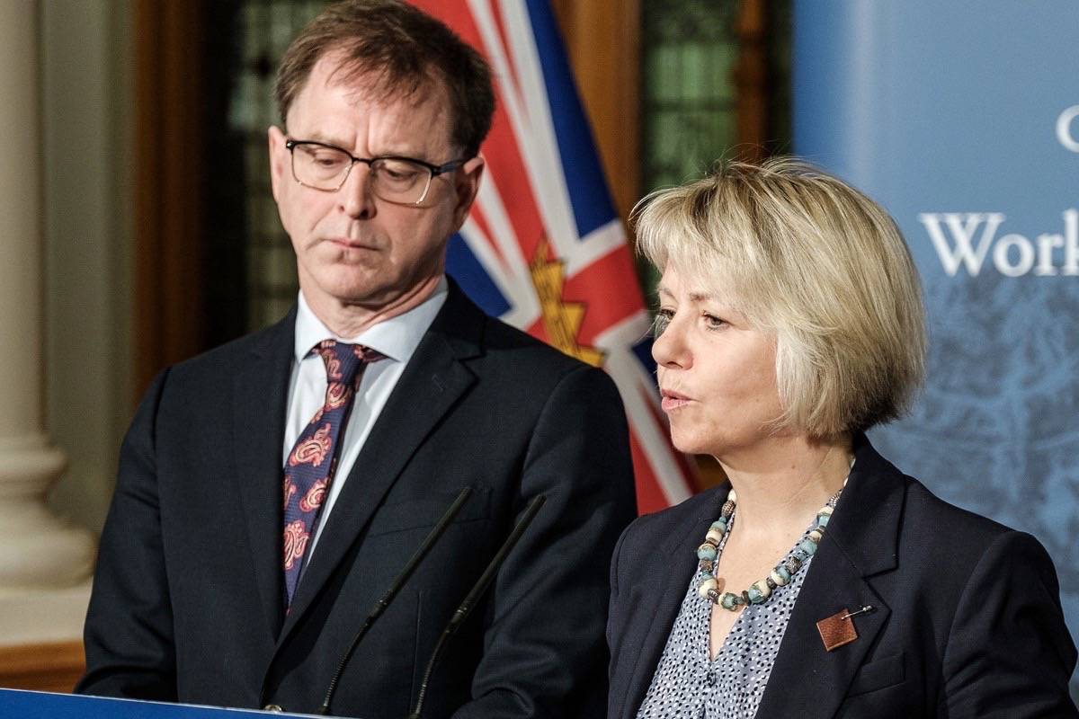 B.C. Health Minister Adrian Dix and Provincial Health Officer Dr. Bonnie Henry. (B.C. government)