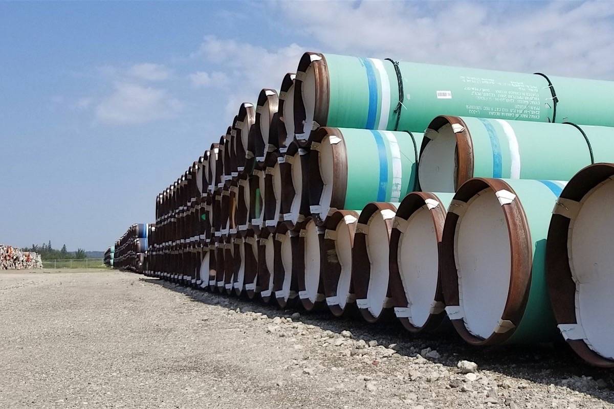 Pipe is staged for twinning the Trans Mountain pipeline, 2019. (Trans Mountain)