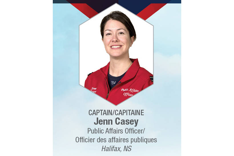 Captain Jenn Casey, from Halifax, NS, has been identified as the fatality in the Snowbirds crash in Kamloops. Photo via http://www.rcaf-arc.forces.gc.ca/