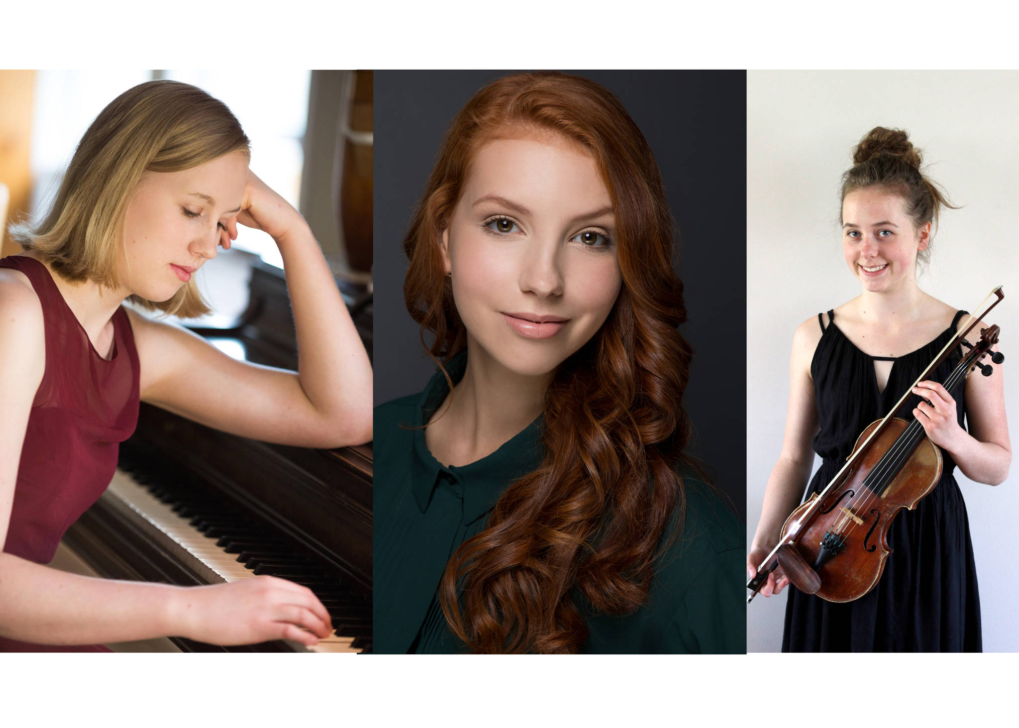 Rachel Glessing, Shaughnessy O’Brien and Elizabeth Wyse earned bursaries from the Vernon and District Performing Arts Centre Society. (Contributed)