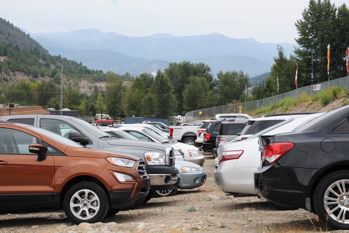 A glimpse of some of the 480 (approx) cars written off as a result of the acid spills along the Trail highway in 2018. Photo: Trail Times