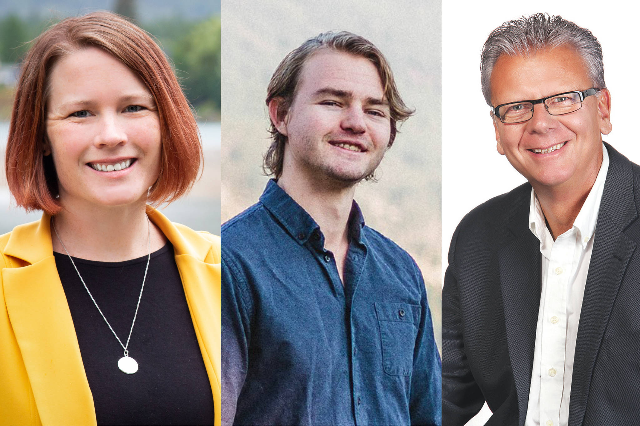 Your Columbia River Revelstoke candidates; Nicole Cherlet (NDP); Samson Boyer (Green) and Doug Clovechok (BC Liberal)