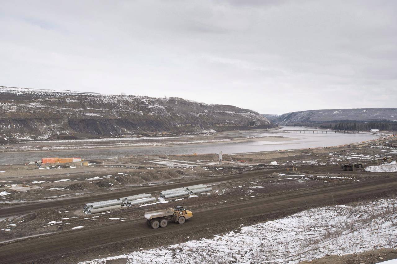 The Site C Dam location is seen along the Peace River in Fort St. John, B.C., on April 18, 2017. THE CANADIAN PRESS/Jonathan Hayward