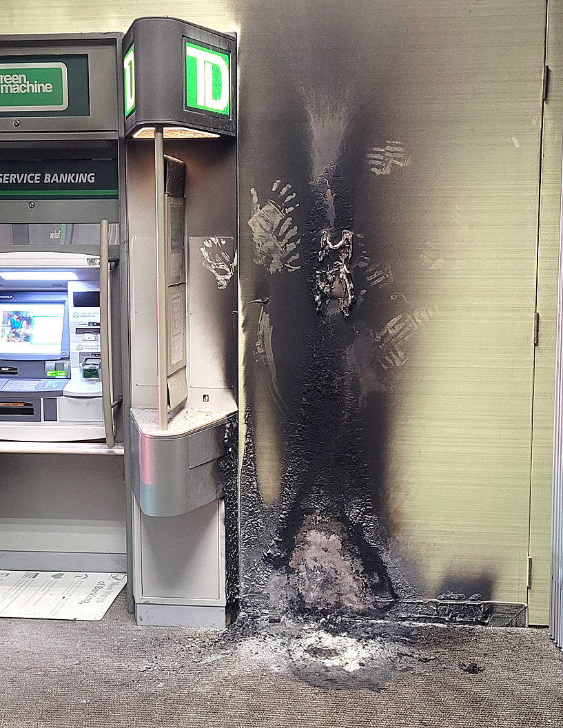 A fire at the TD Canada Trust bank in Lake Country overnight closed the branch down Tuesday, March 2. (Lake Country Fire Department)
