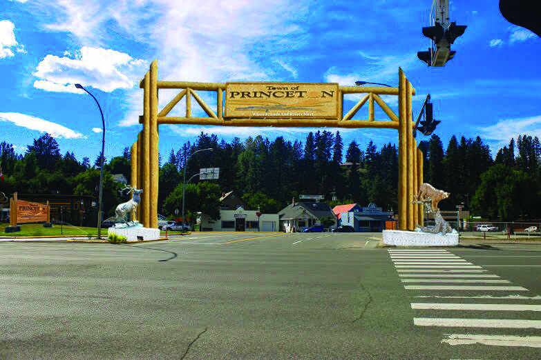The gateways to the town’s core, erected in 2019, are designed to draw visitors off Highway 3. File photo