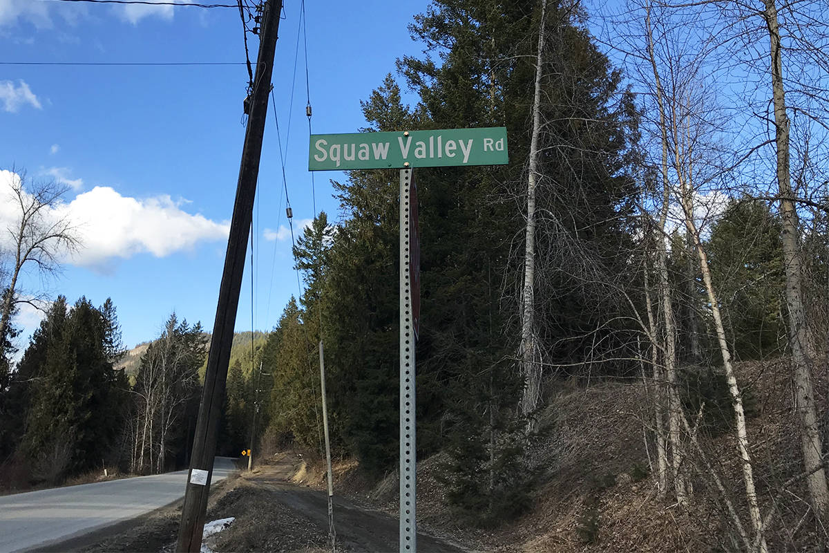 The Ministry of Transportation and Infrastructure is in the process of changing the name of Squaw Valley Road in the rural Lumby area. (Brittney Brewer photo)