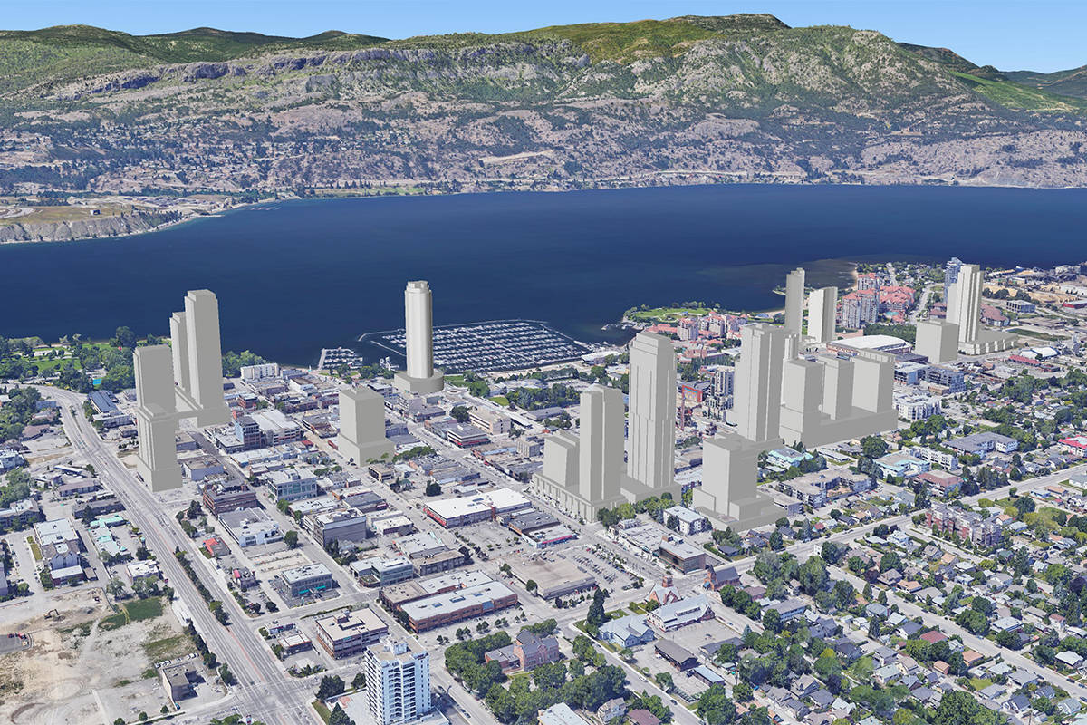Ontario engineer Eric MacMillan created a 3D model of what Kelowna’s skyline will look like in a few years. (Eric MacMillan)