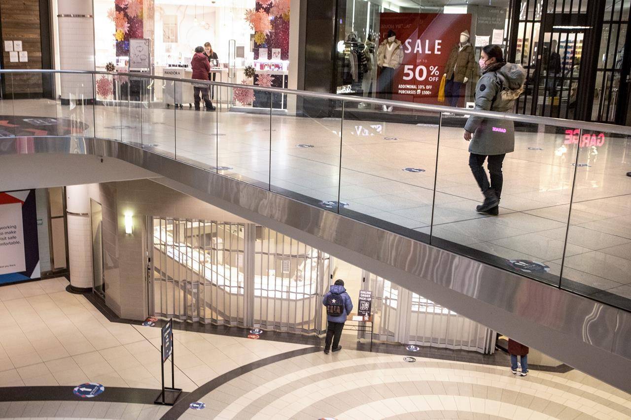 Statistics Canada says retail sales fell for the second consecutive month in January as many non-essential retailers were forced to restrict in-person shopping due to the pandemic. THE CANADIAN PRESS/Chris Young
