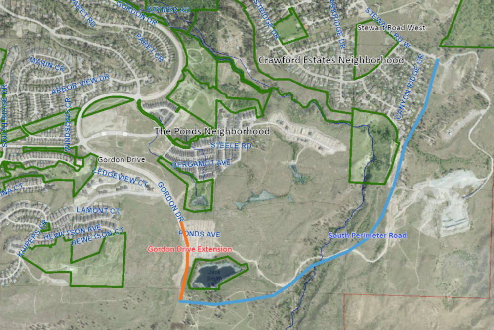 A map of the South Perimiter Road. (City of Kelowna)