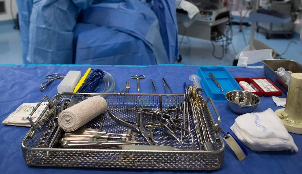 Sterile instruments at the Cambie Surgery Centre, one of the private clinics contracted to help B.C.’s health ministry catch up on surgeries cancelled due to COVID-19 public health measures. THE CANADIAN PRESS/Darryl Dyck
