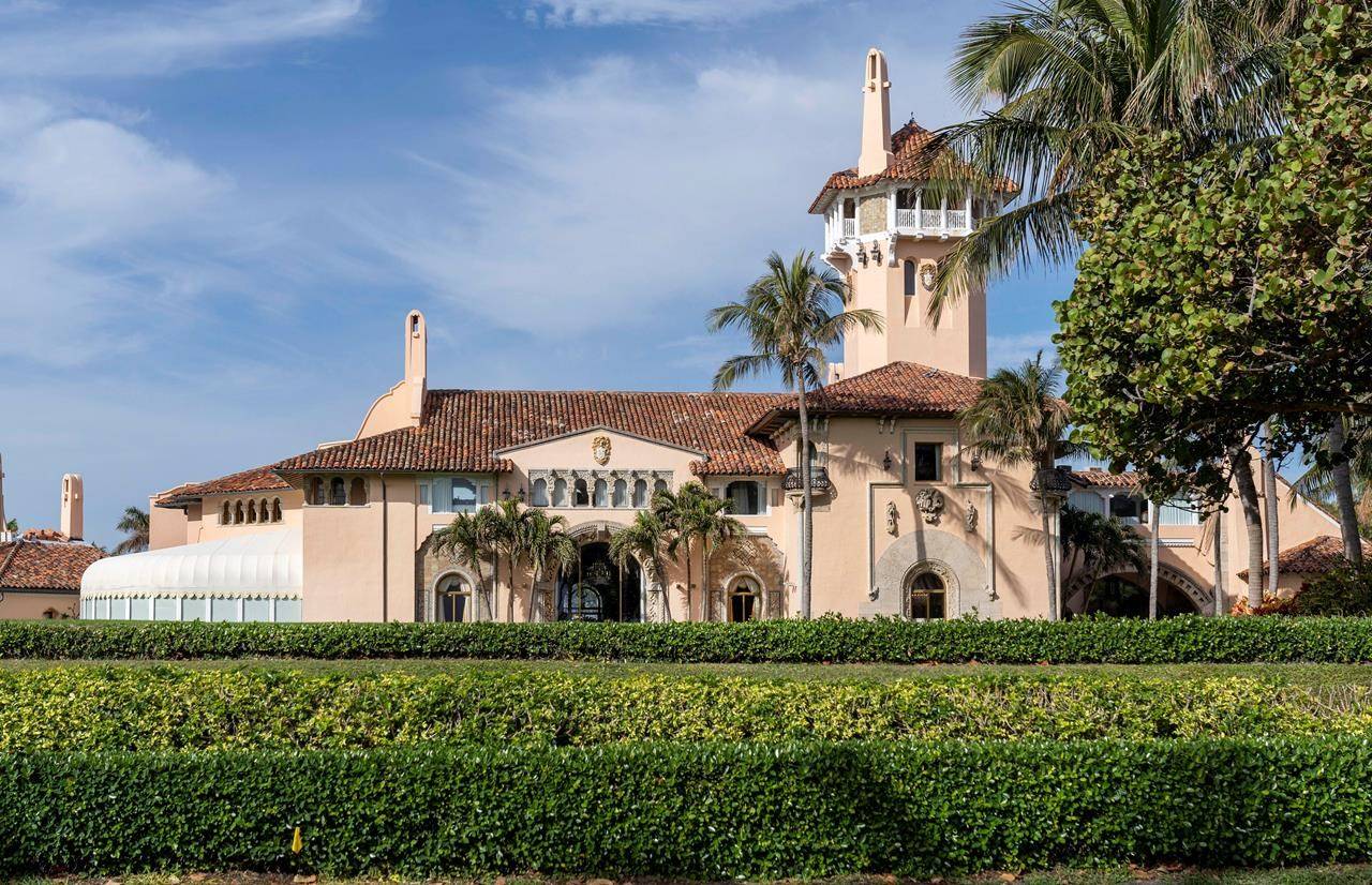 FILE - In this Jan. 18, 2021, file photo, Mar-a-Lago in Palm Beach, Fla. Former President Donald Trump’s Palm Beach club has been partially closed because of a COVID outbreak. (Greg Lovett/The Palm Beach Post via AP)