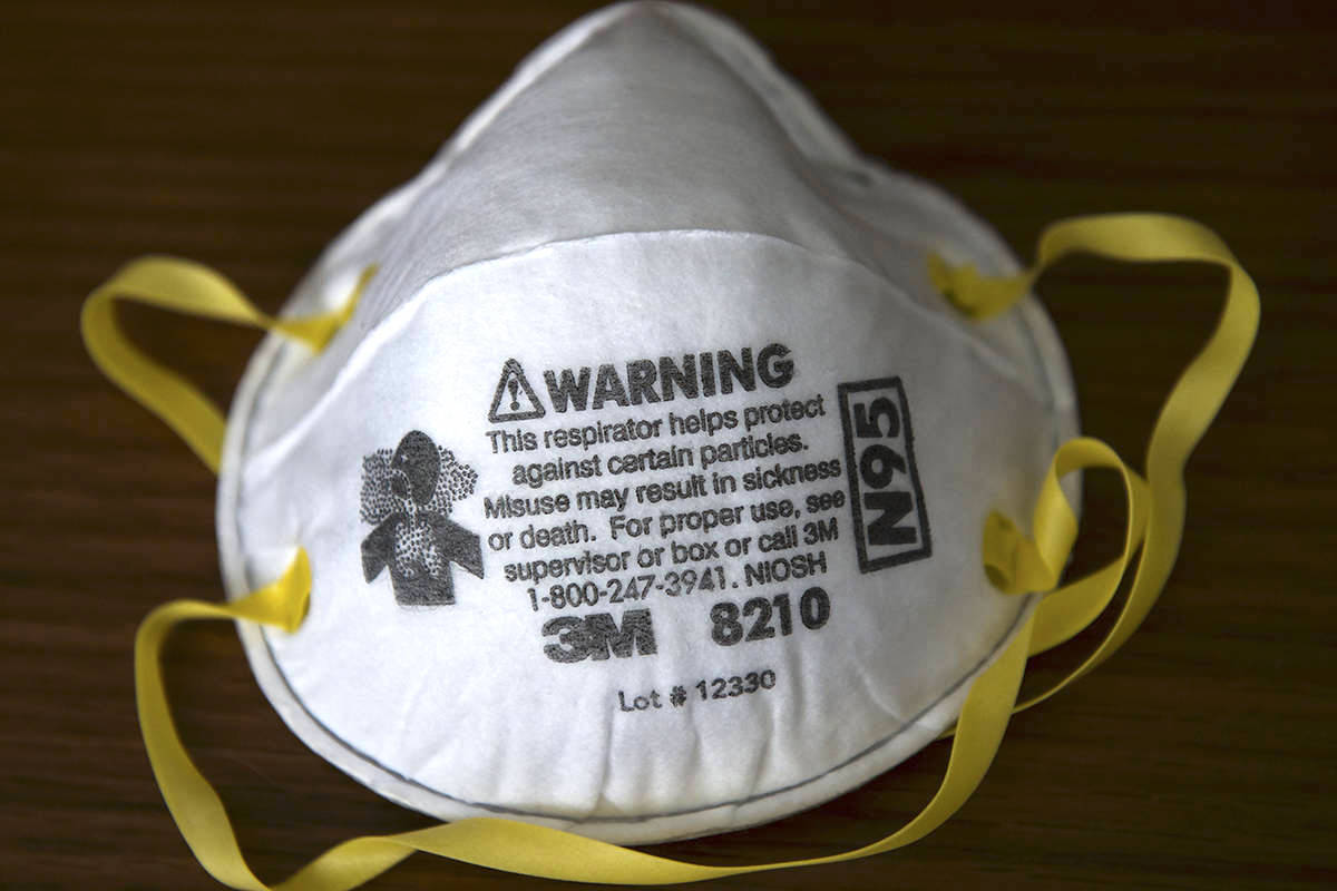 A real 3M respirator – the mask in which many Canadian health care workers are using to protect themselves and others from COVID-19 spread in health care settings. THE CANADIAN PRESS/Nathan Denette