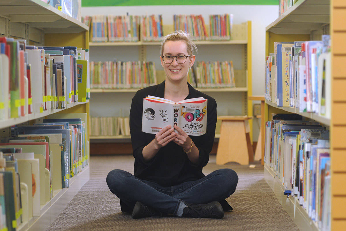 Librarian Katie Burns with the Fraser Valley Regional Libraries poses for a photo in Chilliwack on June 18, 2019. Monday, April 12, 2021 is Library Workers’ Day. (Jenna Hauck/ Chilliwack Progress file)