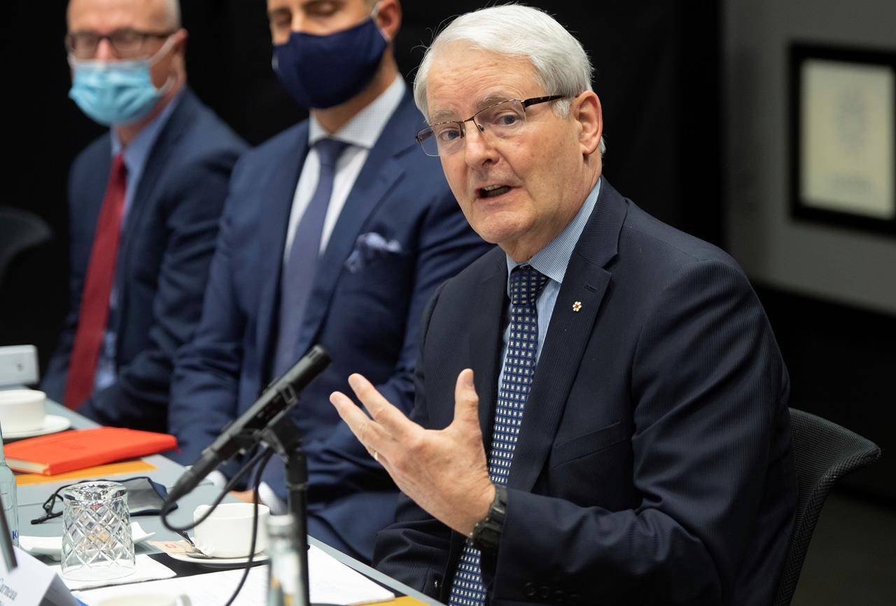 Canadian Foreign Minister Marc Garneau, speaks during a meeting. THE CANADIAN PRESS/AP-Saul Loeb