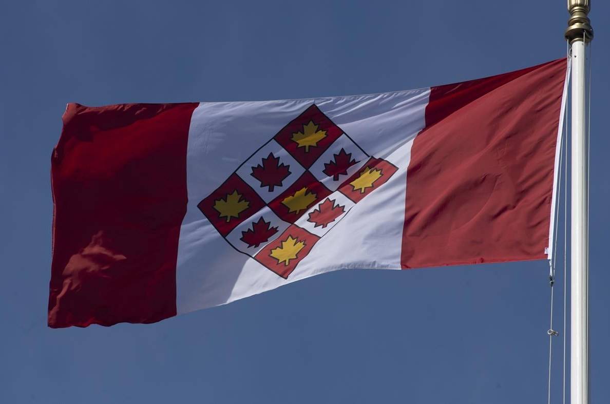 The flag of the Supreme Court of Canada flies outside the building following a ceremony in Ottawa, Monday March 15, 2021. THE CANADIAN PRESS/Adrian Wyld
