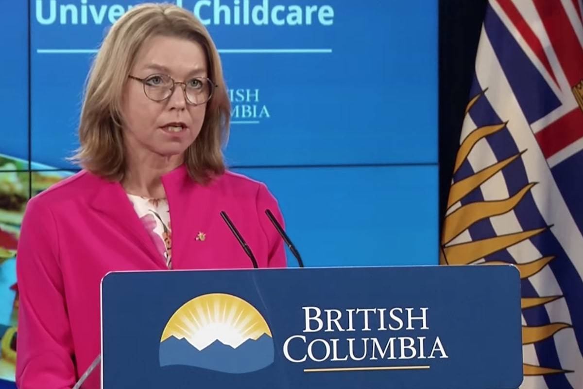 Children and Family Development Minister Mitzi Dean as she introduced two new pieces of legislation on Tuesday, June 8, 2021. (Screen grab)