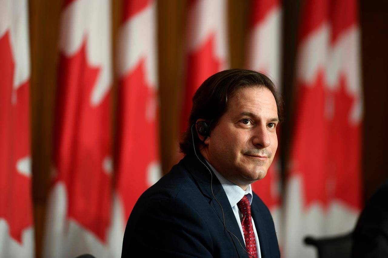 Minister of Immigration, Refugees and Citizenship Marco Mendicino speaks at a news conference in Ottawa, on Monday, June 14, 2021. THE CANADIAN PRESS/Justin Tang