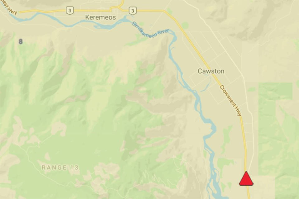 A new wildfire has started close to Osoyoos near Highway 3 Wednesday, July 21, 2021.