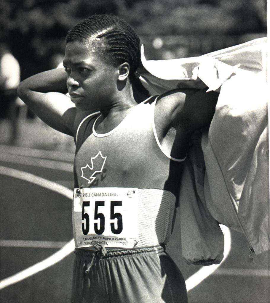 Angela Bailey is shown in this August 2, 1985 photo competing at the National Track and Field Championships in Ottawa. THE CANADIAN PRESS/Peter Jones