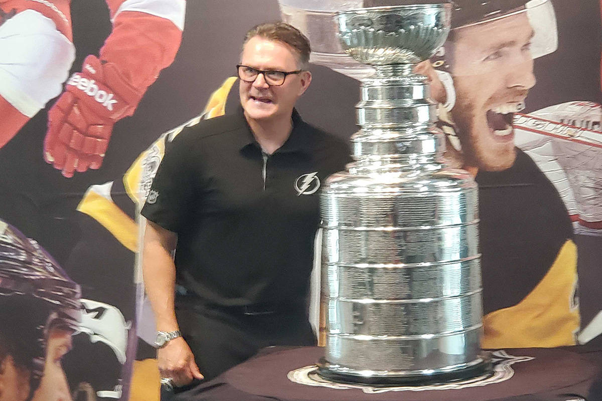 Coldstream’s Stacy Roest, the assistant general manager of the two-time, back-to-back NHL champion Tampa Bay Lightning, got to a spend a day with the Stanley Cup Wednesday, Aug. 3, as per the usual tradition with the championship trophy. He started the day with a private function at Training House in Kal Tire Place North. (Roger Knox - Morning Star)