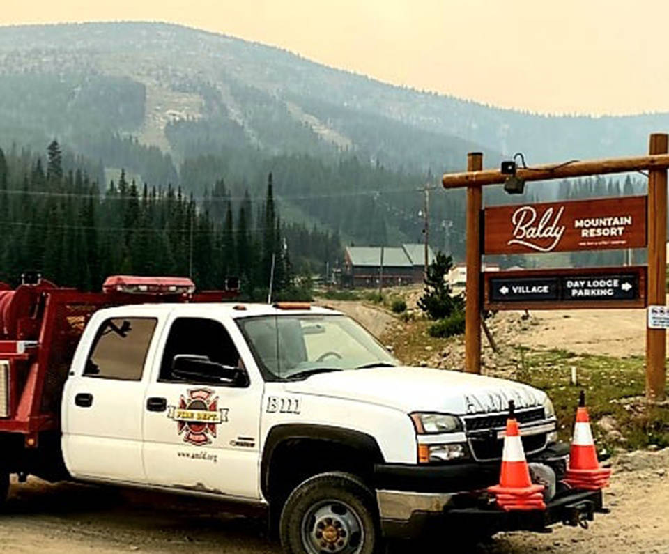 Anarchist Mountain Fire Department were helping out at Mount Baldy Resort Aug 1 as seen here. (Anarchist Mountain FD photo)