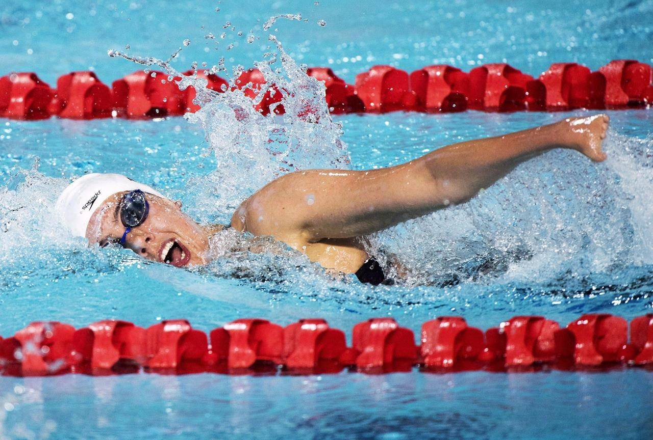 Canada’s Aurelie Rivard swims her way to a silver medal for the women’s SM10 (Para) 200m Individual Medley during the swimming finals at the Commonwealth Games on April 7, 2018 in Gold Coast, Australia. THE CANADIAN PRESS/Ryan Remiorz