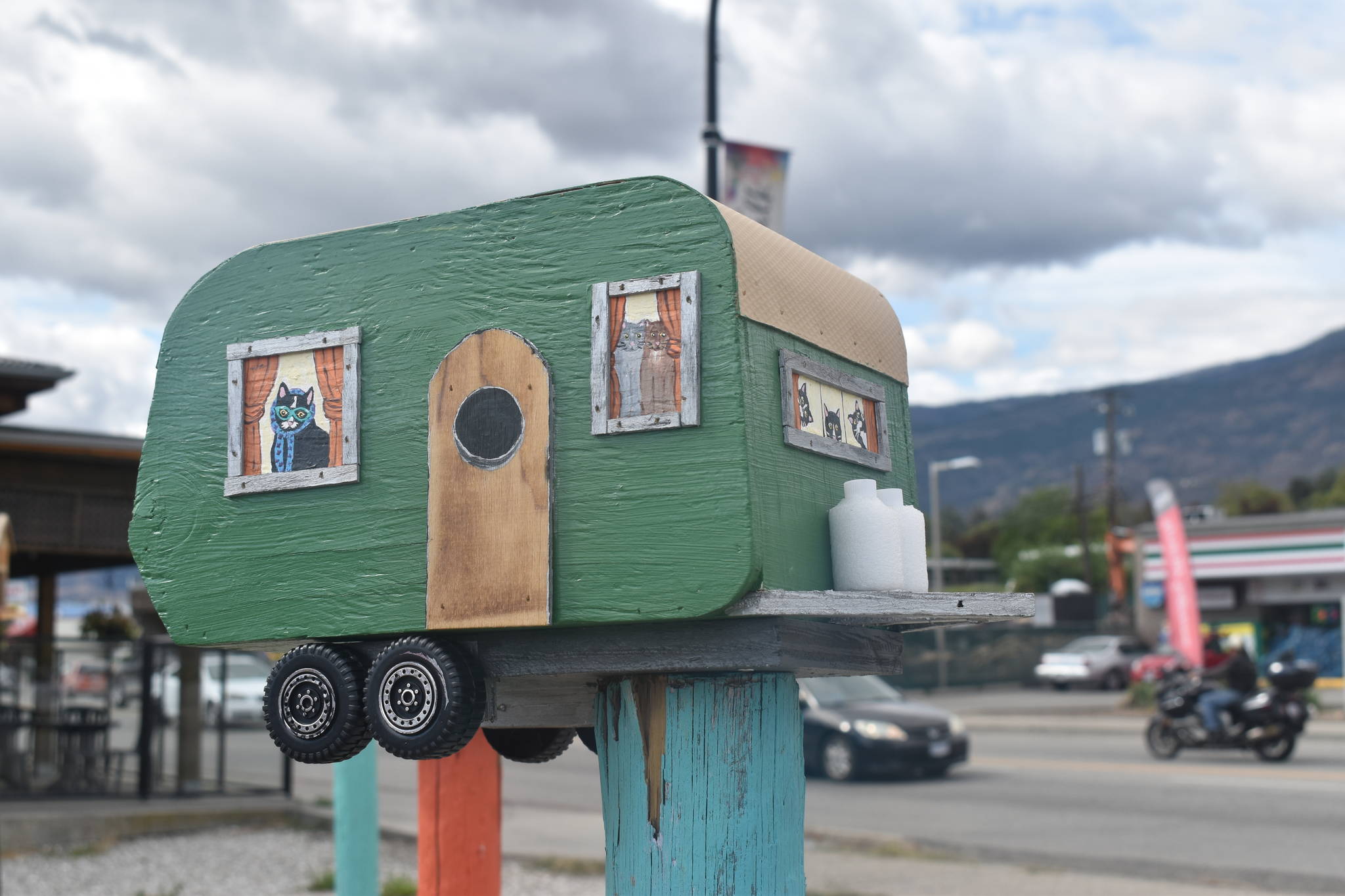 An RV to depict a common housing option for the homeless (Clayton Whitelaw/Penticton Western News)