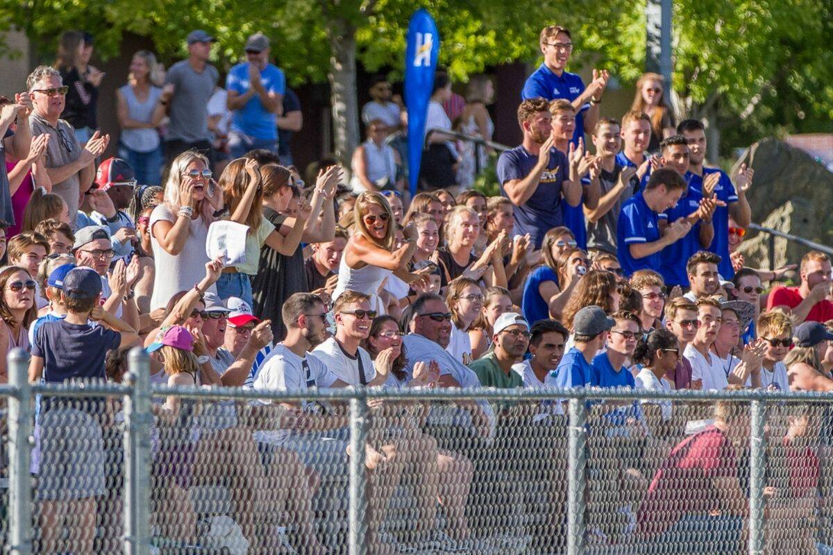 Fully vaccinated fans will be welcomed back to Nonis Field this weekend as women’s and men’s soccer hosts Thompson Rivers on Saturday and Sunday. (Contributed/GreyStroke Photography)