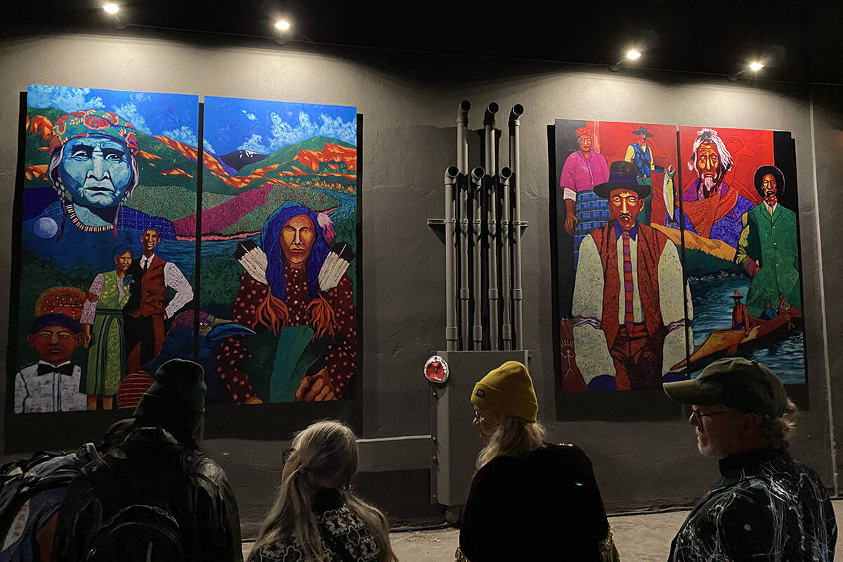 Coming Home by Sinixt artist Ric Gendron was revealed at LUNA Reimagined on Sept. 25. (Jocelyn Doll-Revelstoke Review)
