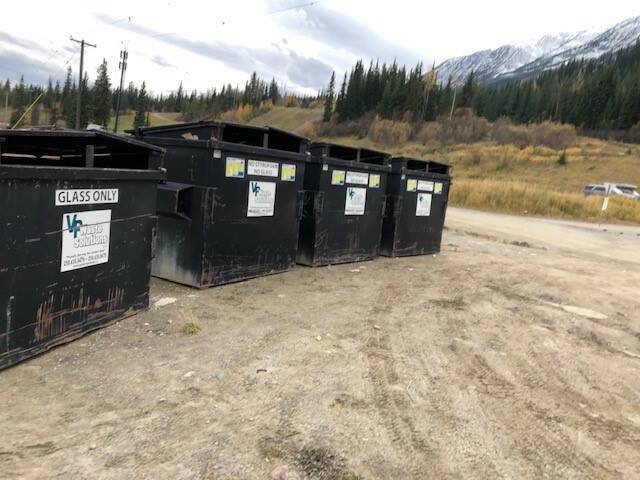 An image of the bin collection system at Kicking Horse Mountain Resort. (CSRD photo)
