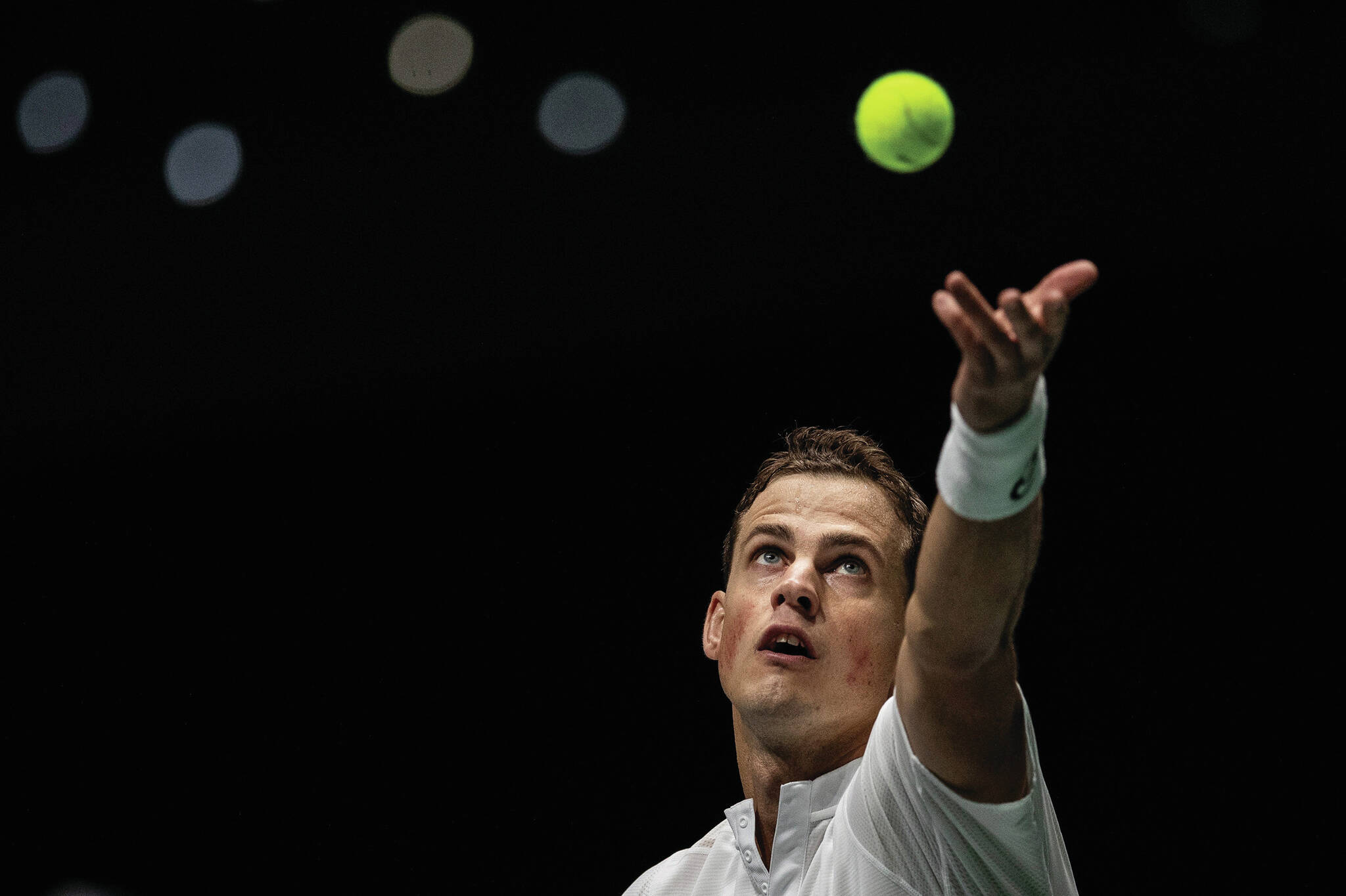 Vernon’s Vasek Pospisil and Team Canada fell 3-0 to Sweden in its opening match Thursday, Nov. 25, at the Davis Cup by Rakuten Tennis Finals in Madrid, Spain. (AP File Photo/Bernat Armangue)