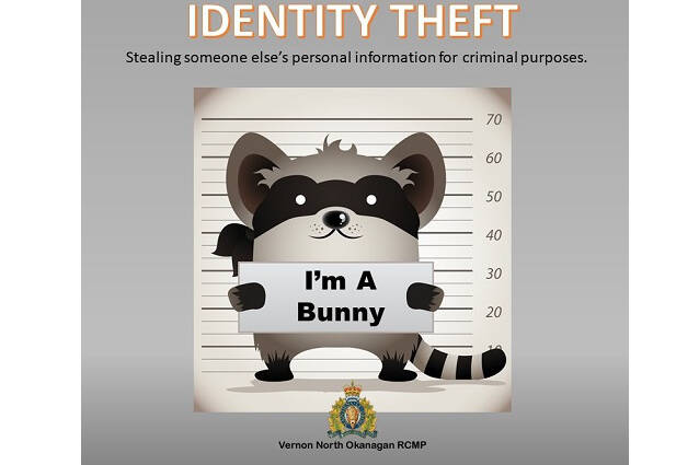 Identity theft  crimes are on the rise and the public is urged to take caution. (Vernon North Okanagan RCMP graphic)