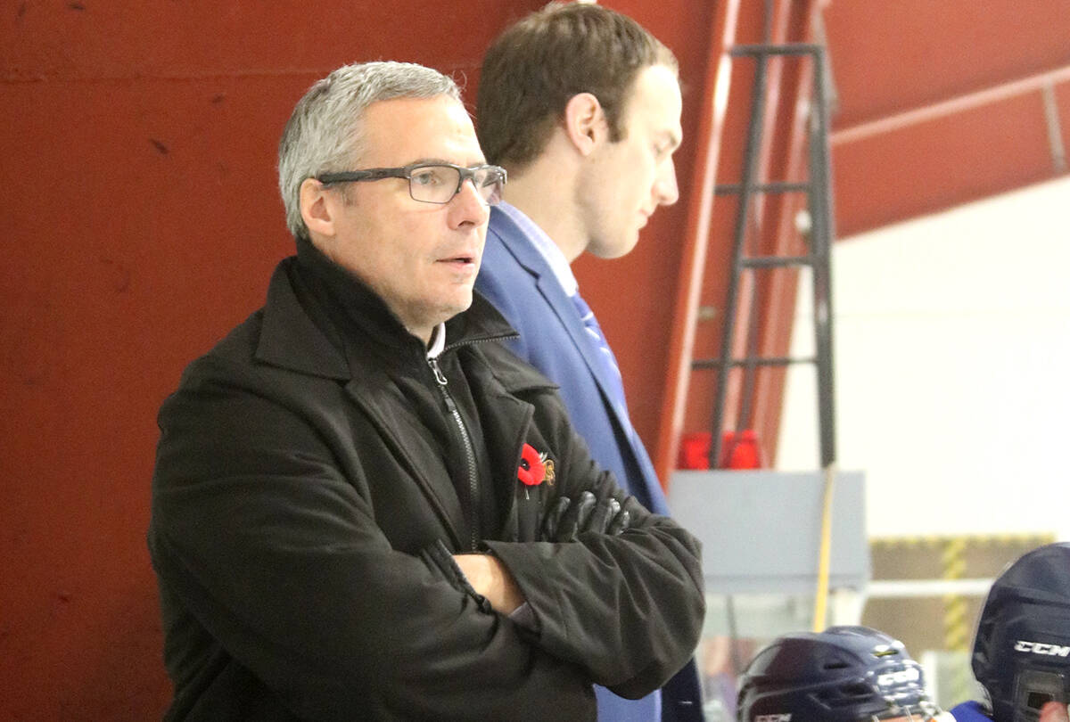 Beaver Valley Nitehawks coach and GM Terry Jones was suspended eight games after two players were found to have played games despite not being completely vaccinated. Photo: Jim Bailey