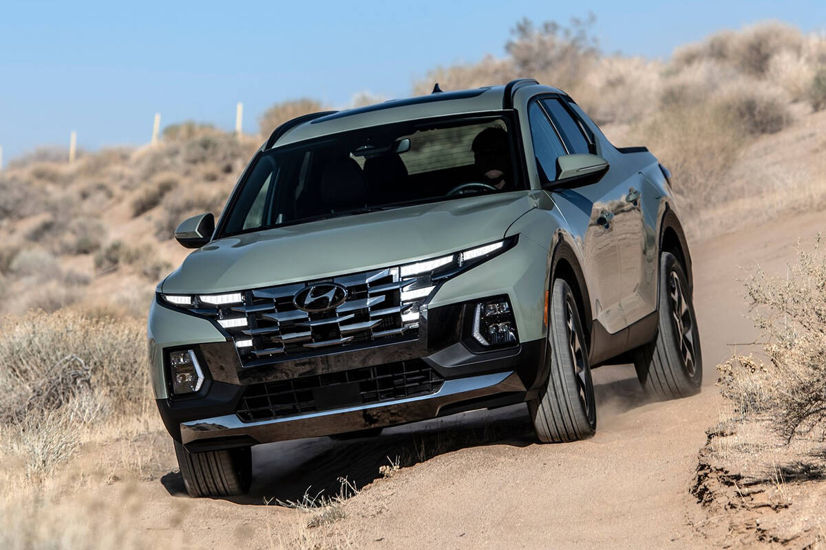 All-wheel-drive models get a turbocharged 2.5-litre four-cylinder engine, and all models have a short 1.2-metre (four-foot) box. PHOTO: HYUNDAI