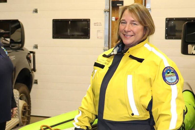 Juan de Fuca Search and Rescue senior search and rescue operations manager Vickie Weber at the unit’s headquarters in East Sooke. (Black Press Media file photo)