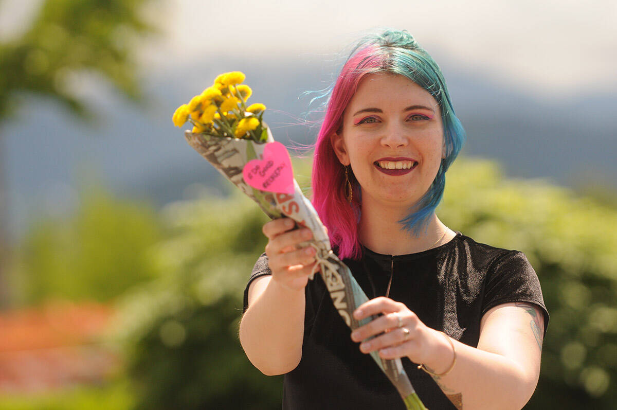 K.J. Clare started Do Good Recklessly during the pandemic in Chilliwack in 2020, where she anonymously delivered bouquets of flowers to people who could use a smile. Thursday, Feb. 17, 2022 is Random Act of Kindness Day. (Jenna Hauck/ Chilliwack Progress file)