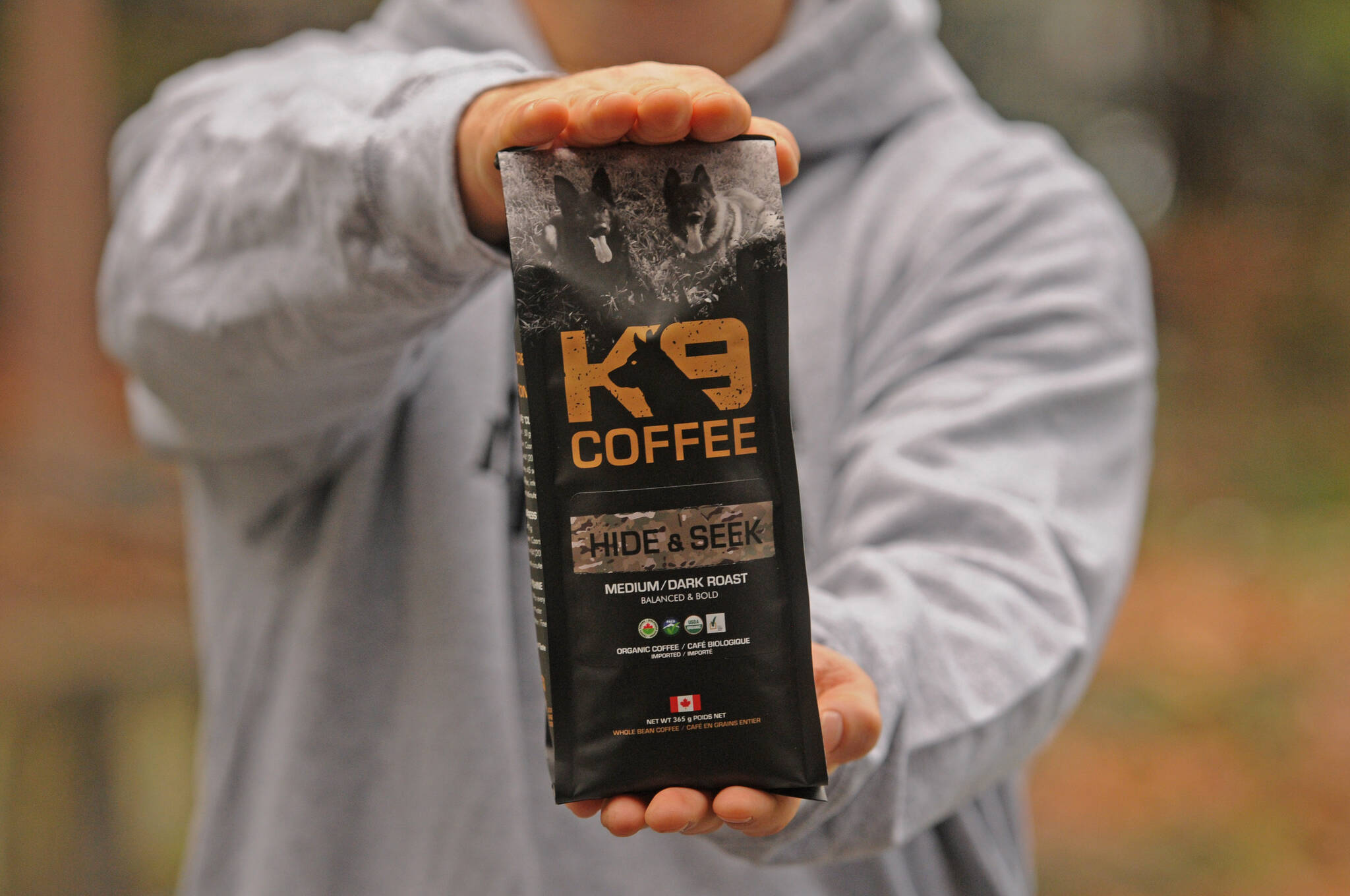 K9 Coffee is one of the products folks can buy from Support Retired Legends. The local business raises money for a charity called Ned’s Wish which provides financial support to help pay for the medical bills of retired service dogs. (Jenna Hauck/ Chilliwack Progress)